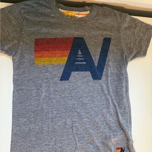 Kids Aviator Nation Logo Short Sleeve T-Shirt Gray